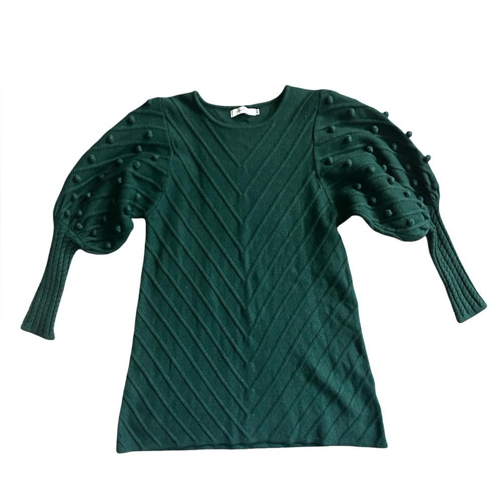 Avantlook Emerald Green Bubble Sleeve Sweater Women Size XS.